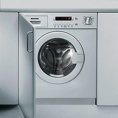 Hoover HWB814DN1 Integrated Washing Machine, 8kg Load, A+ Energy Rating, 1400rpm Spin, White